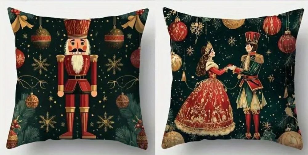 2 poszewki świąteczne 45x45 cm..