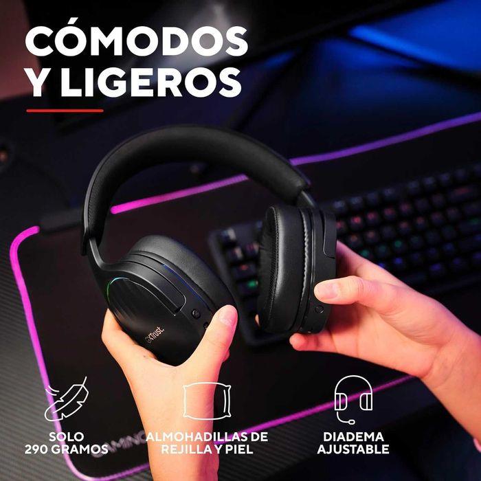 Auscultadores Trust GXTrust 491 Fayzo Gaming RGB s/ fios, Som 7.1