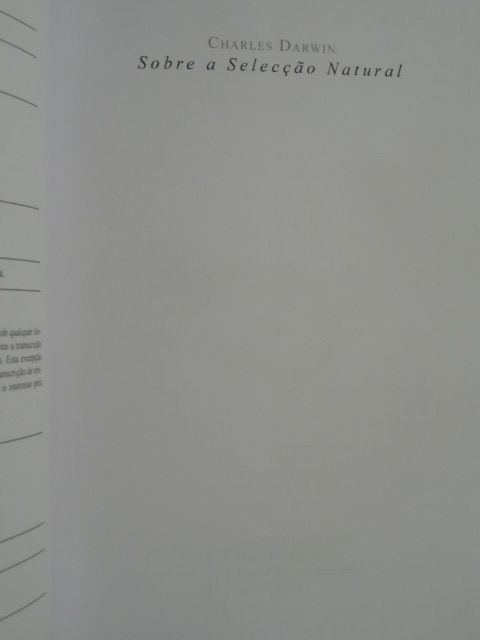 Sobre a Selecção Natural de Charles Darwin