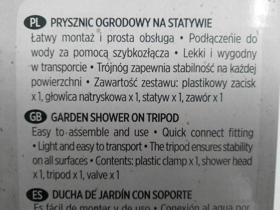 HIT Prysznic ogrodowy regulowany obrotowy natrysk statyw