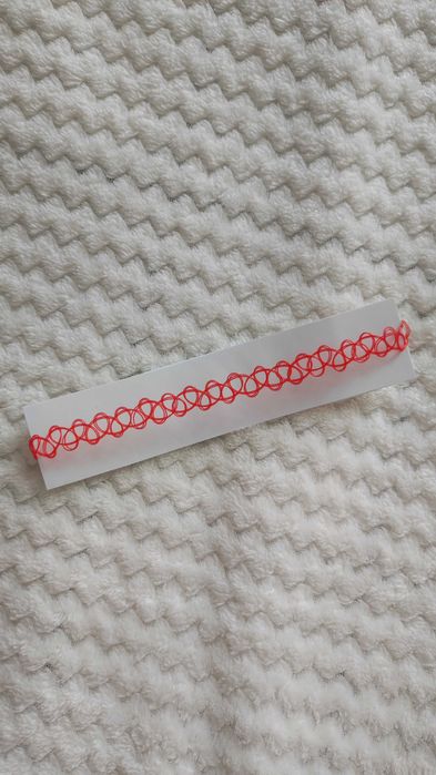 Czerwony choker 90s grunge alternative goth gothic dusik vintage