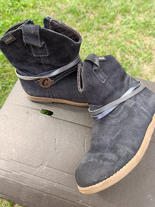 Kozaczki kozaki wiosenne zamszowe 27 wkładka 27cm clic skórzane hiszpa