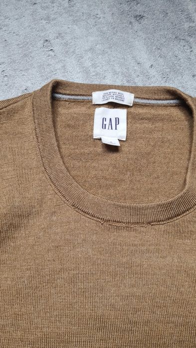 Karmelowy brązowy sweter GAP sweterek 100% Merino Wełna. Rozmiar M