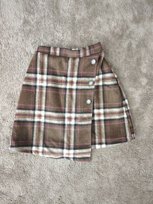 Spódniczka dziewczęca 146 krata jesienna grubsza