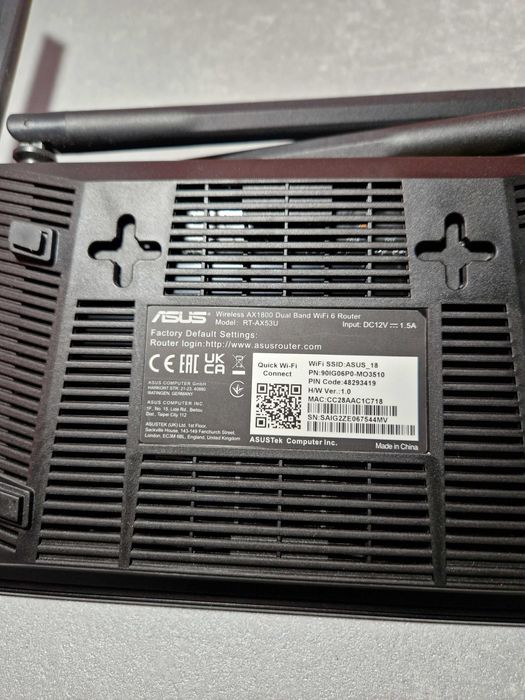 Router Asus  AX1800 DUAL BAND RT-AX53U
