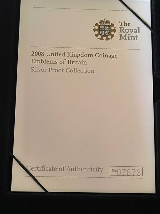 Coleção de moedas Emblems of Britain Silver Proof de 2008
