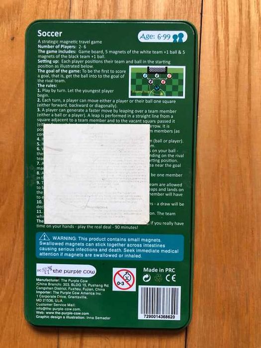 Gra magnetyczna "Piłka nożna" The Purple Cow