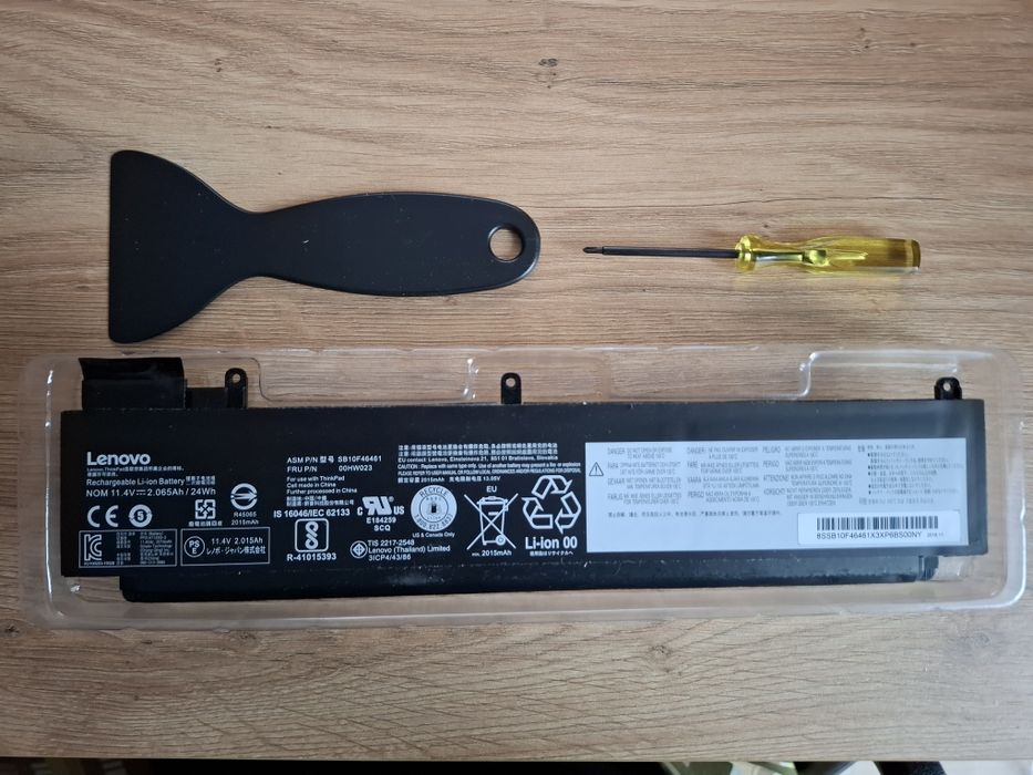 Uszkodzona bateria ThinkPad T460s T470s 00HW023 24Wh