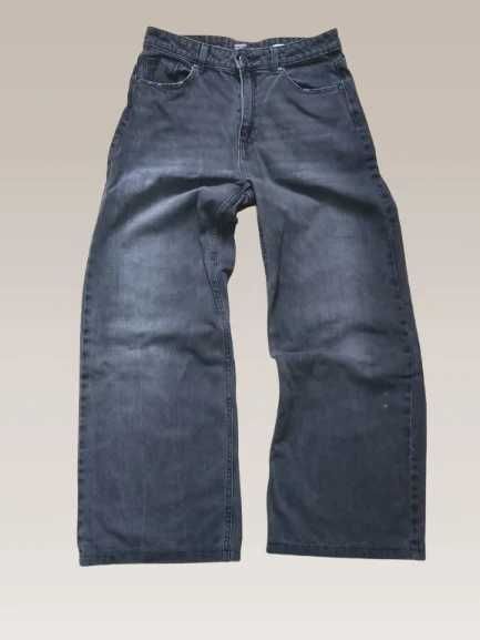 Jeans spodnie ciemnoszare wide leg