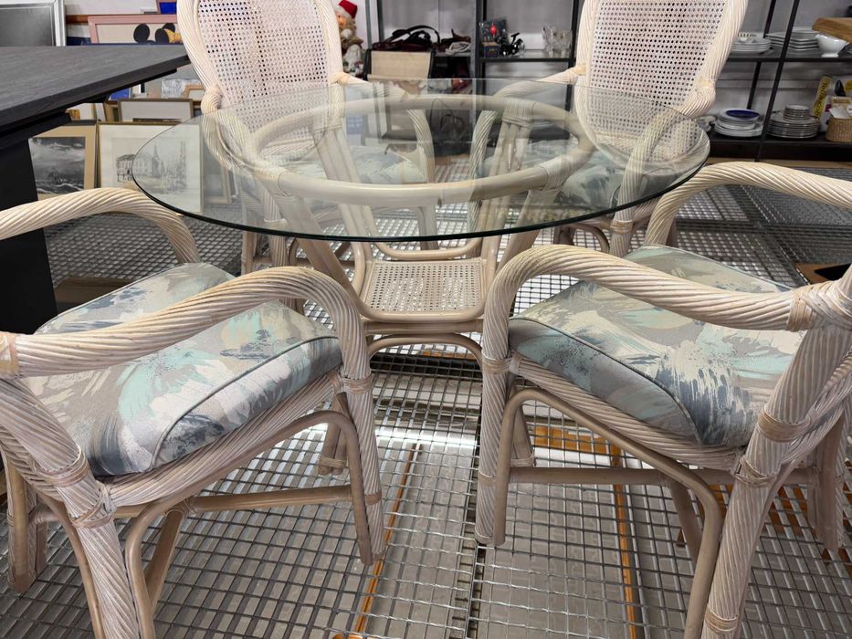 Meble na taras stół okrągły krzesła na ogród meble rattanowe