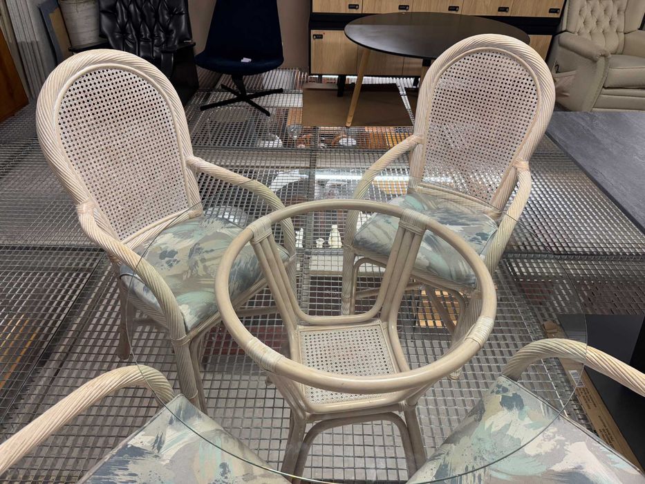 Meble na taras stół okrągły krzesła na ogród meble rattanowe