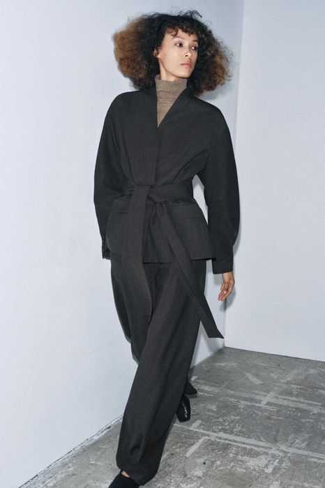 Nowe spodnie wełniane Zara Balloon rozmiar M ciemnoszare