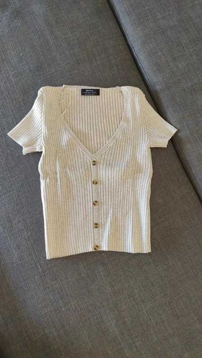 T-shirt malha canelada XS Usado uma vez