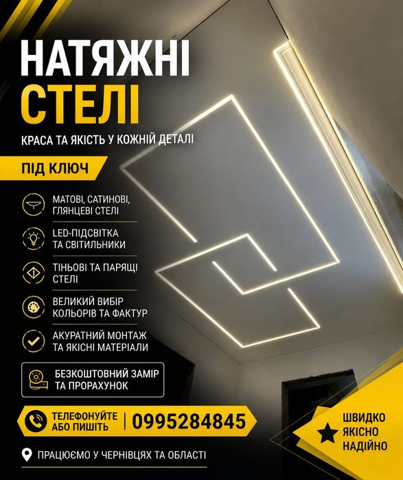 Натяжні Стелі монтаж