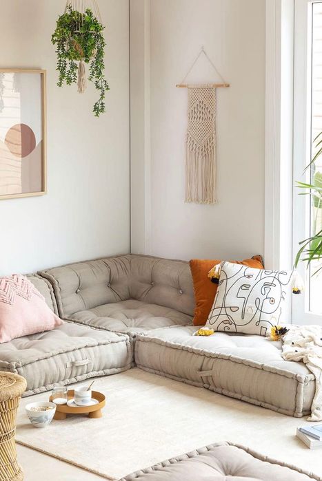 SKLUM Narożna sofa modułowa poduszki na palety