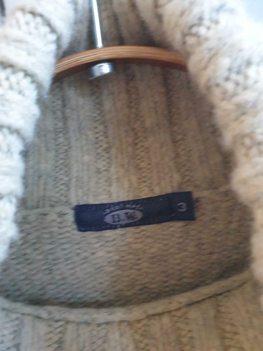 Nowy sweter z metką L męski z wełną golf beżowy La Halle