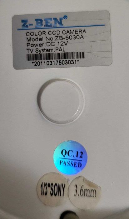 Камери відеоспостереження Z-Ben ZB-5030A, VB19B-W36