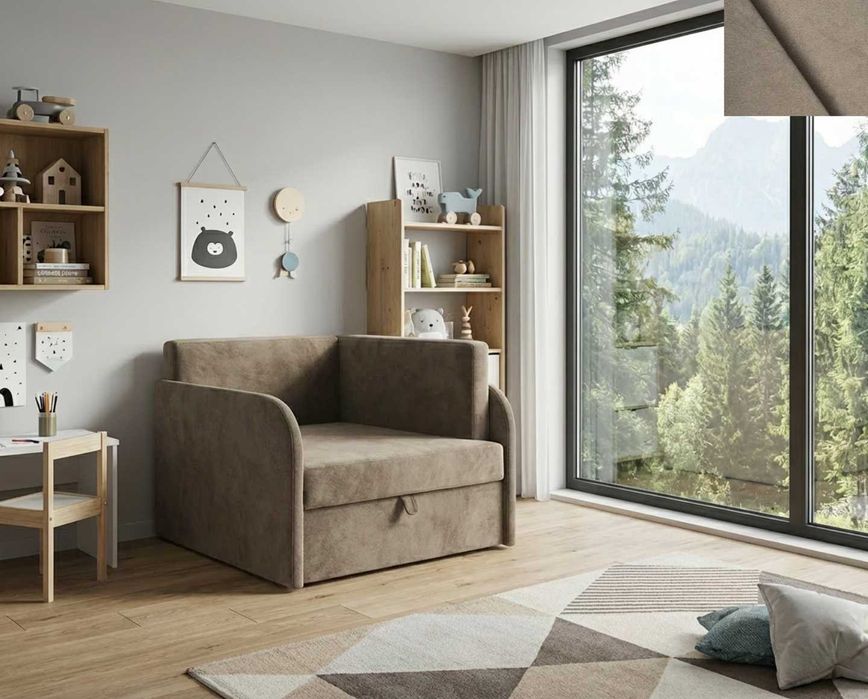 Łóżko dziecięce Franek rozkładane tapczan sofa WELUR poduszka gratis