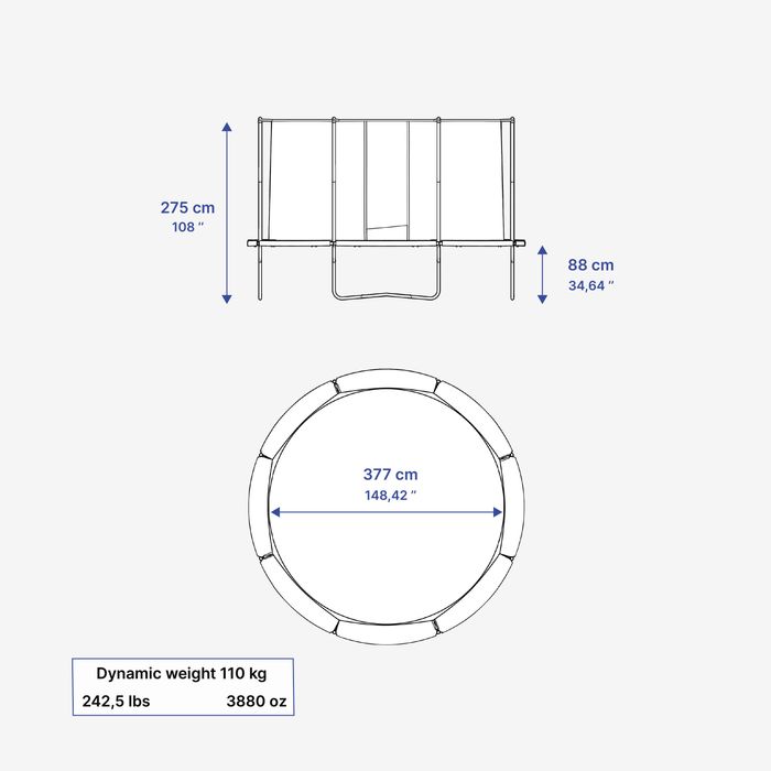 Trampolim 420 com Rede de Proteção - Montagem sem Ferramentas