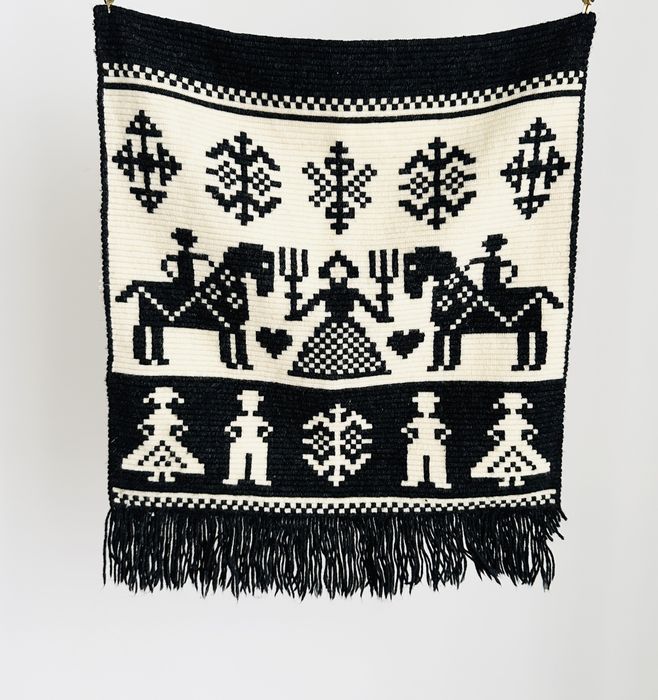 Makatka, bieżnik, dywanik ręcznie tkany wełna naturalna