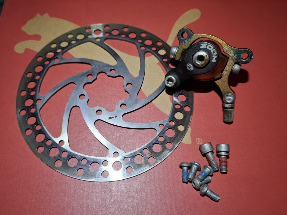 Hamulec Tarczowy 160mm Zoom Komplet zacisk tarcza linka śruby