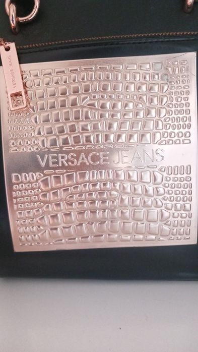 Carteira preta e rosa Versace