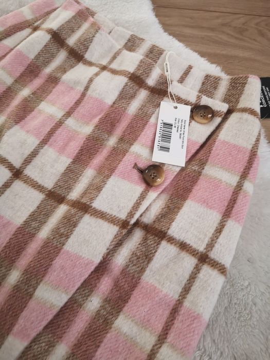 Spódniczka krata róż pastele S