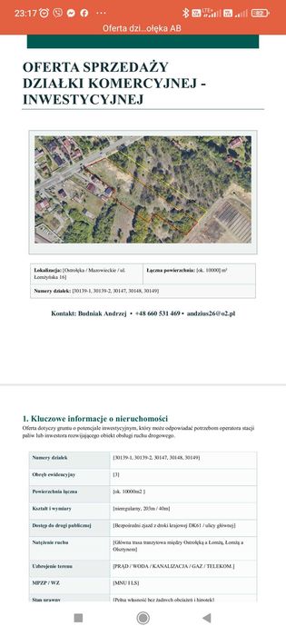 Nieruchomość komercyjna Ostrołęka ul.Łomżyńska Okazja!! - Więcej