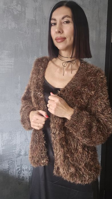 Пухнастий кардиган, ручна робота!