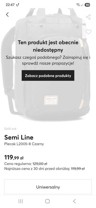 Plecak szkolny semi line