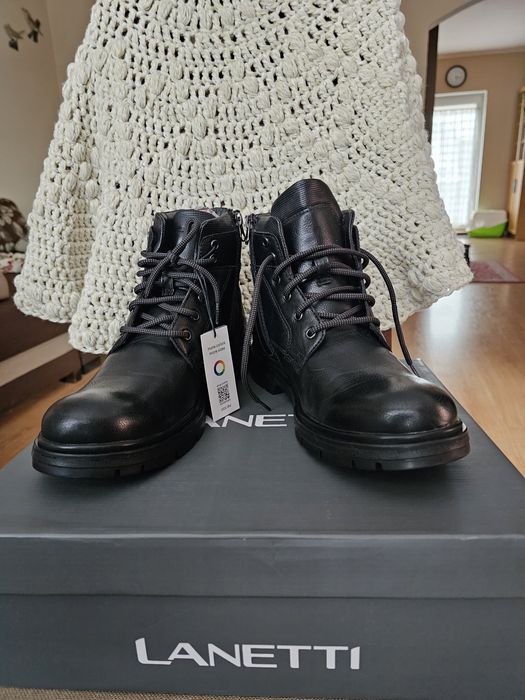 Nowe męskie buty Lanetti CCC, ekoskóra