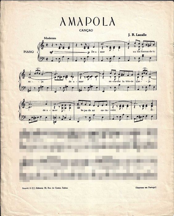 PIANO: Amapola - Partitura Ed. Sassetti