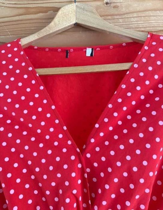 Sukienka czerwona coquette wesele półmetek komunia elegancka  XS/S