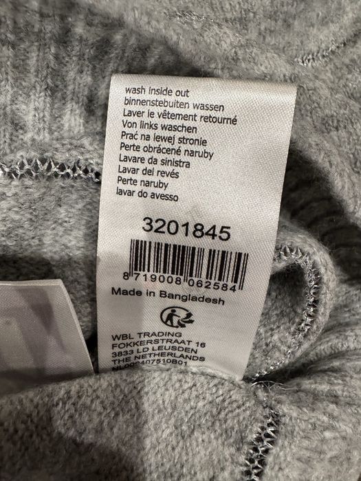 Nowy sweter M bufiaste rękawy szary ze srebrną nitką