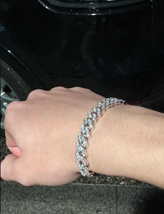 Pulseira Miami Cuban, Pulseira CZ, Prenda, 8mm, NOVO