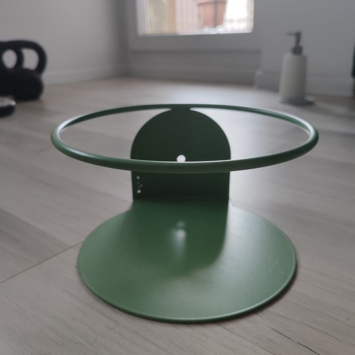 Kwietnik wiszący na rośliny, metalowy biały + zielonyBUJNIE