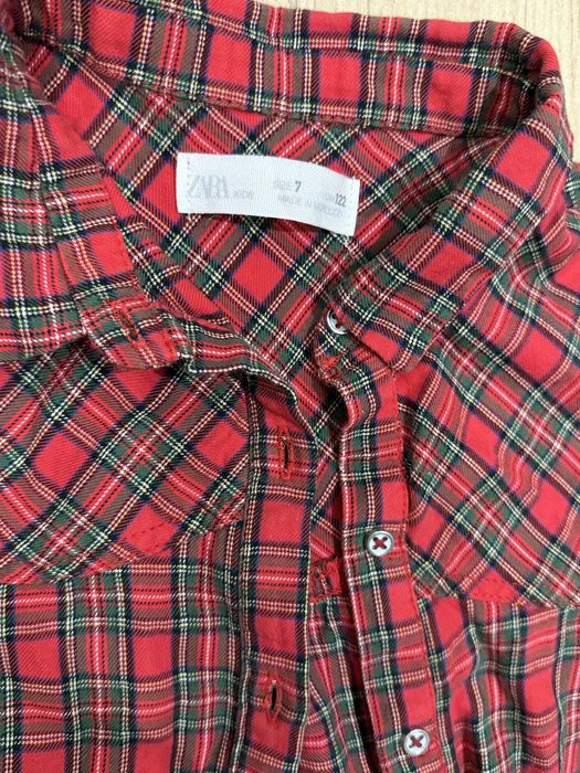 Вельветова сорочка в клітинку вельветовая рубашка Zara 110см 4-5років