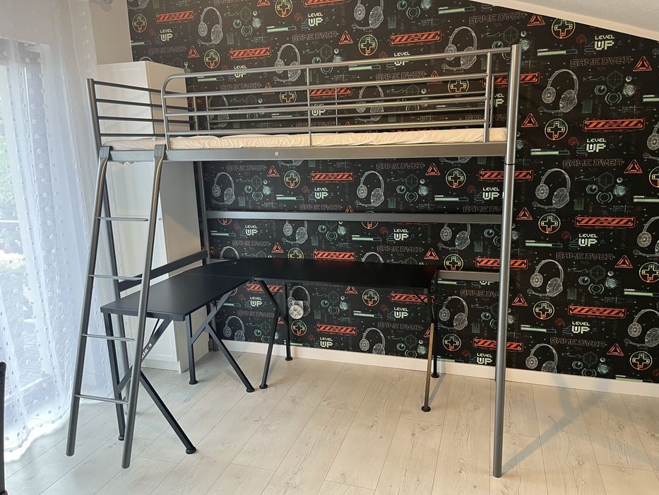 Łóżko na antresoli ikea svarta