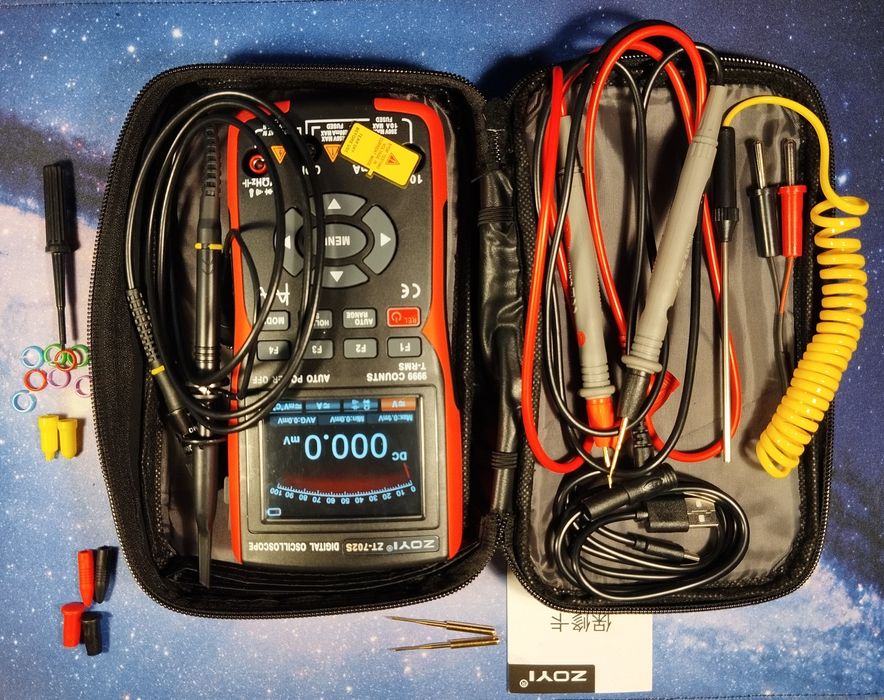 ZOYI ZT-702S (PRO) осцилограф 10MHz, мультиметр True RMS, Li-Ion 18650