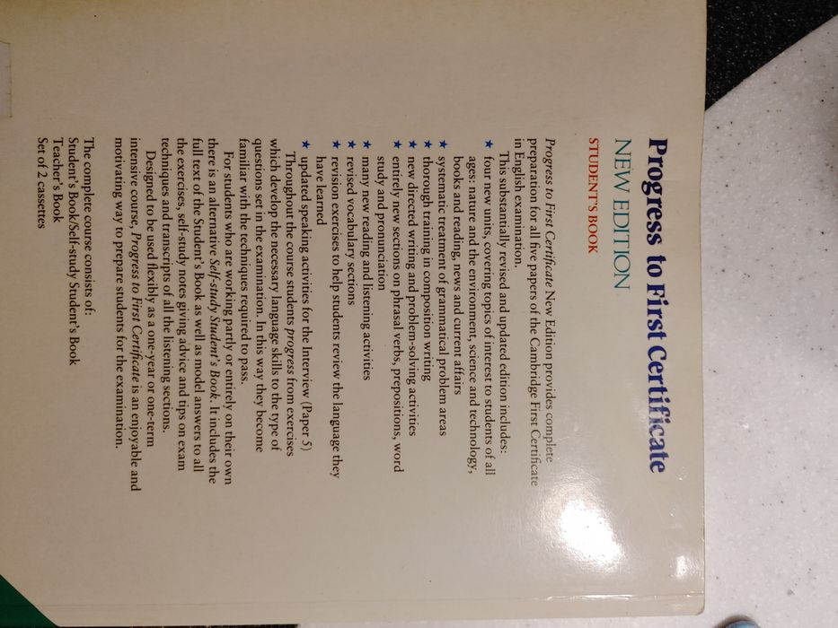 Ksiazka Jezyk angielski Progress to first certificate