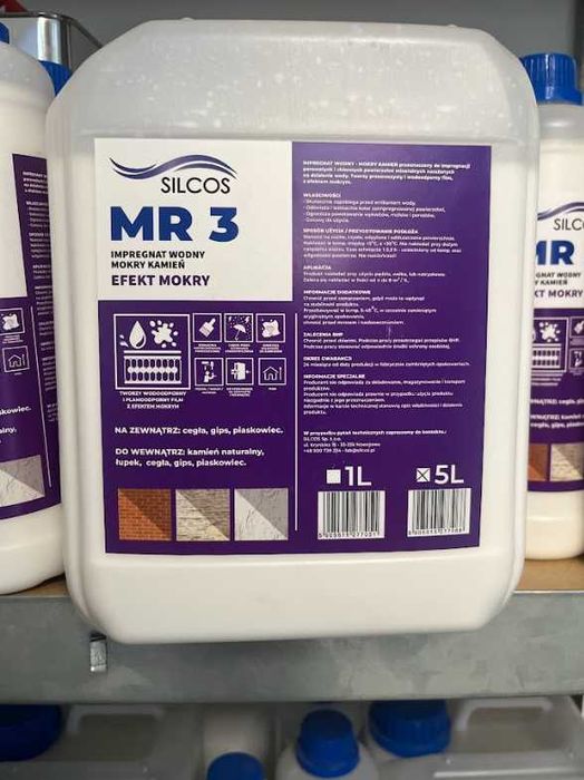 Impregnat Wodny Efekt Mokry Kamień MR 3 5L/1L Silcos od 50zł brutto