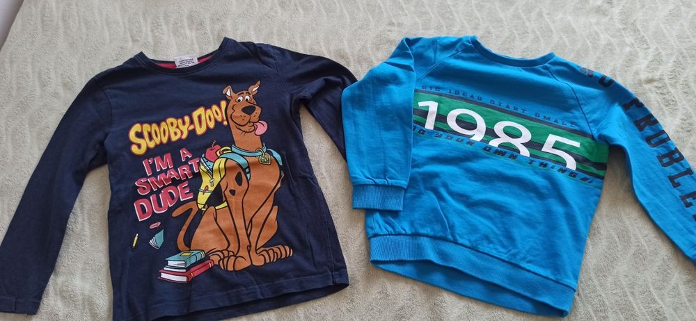 5 koszulek z długim rękawem Scooby-Doo, Miki + bluza rozm. 116