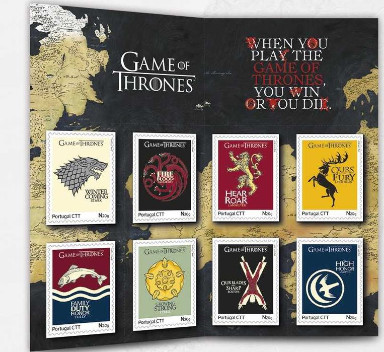 GUERRA dos TRONOS - Booklet CTT 8 selos autoadesivos - 2021