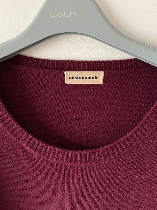 Custommade bordowy sweter wełniany