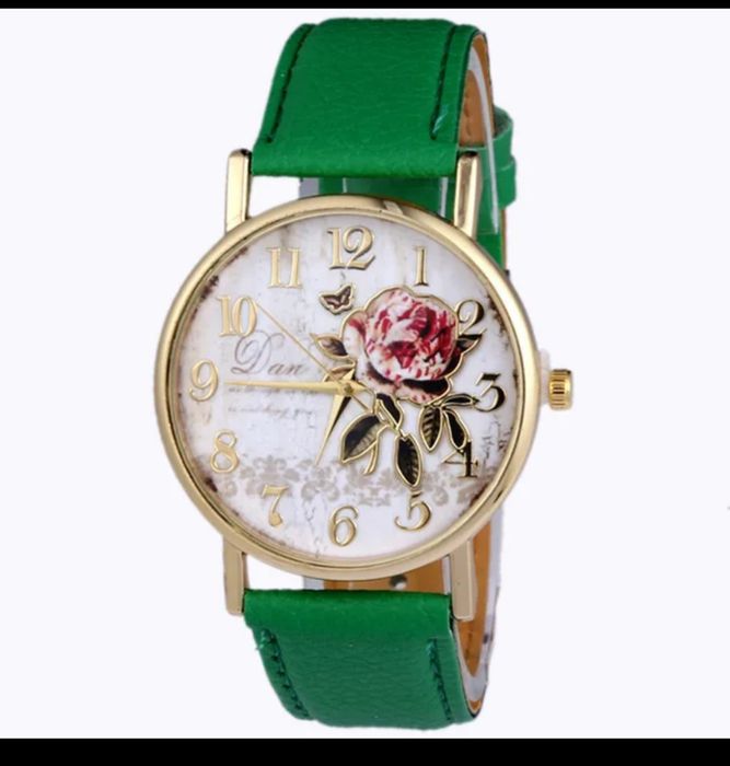 Zegarek damski z różą nowy z baterią