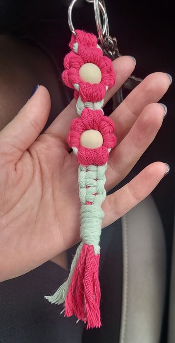Porta-Chaves Macramé Flor