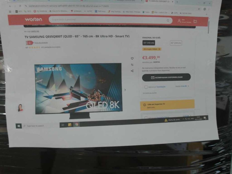 Televisor QLED Samsung 65"  8K  Como Novo
