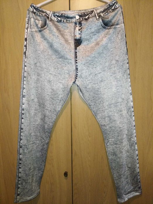 Принтованные утепленные леггинсы, лосины под джинсы, батал