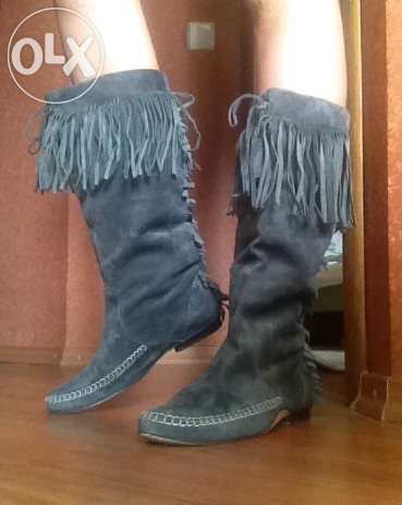 Сапоги осенние весенние натуральная замша р-р 40