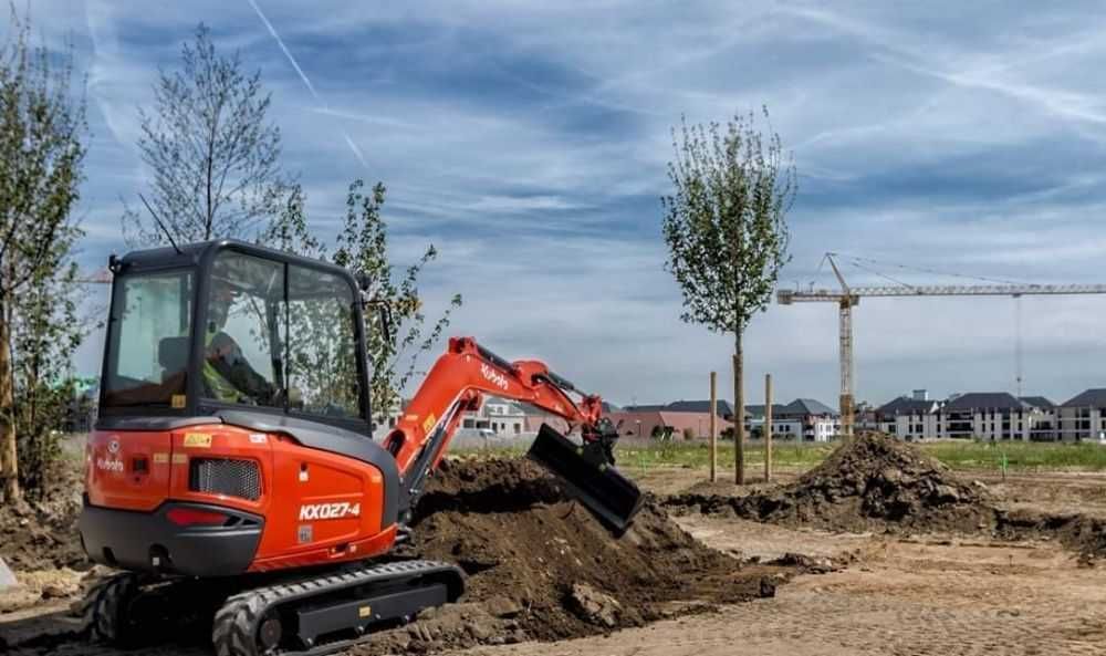 Usługi minikoparką, koparką, ładowarką, wynajem sprzętu budowlanego